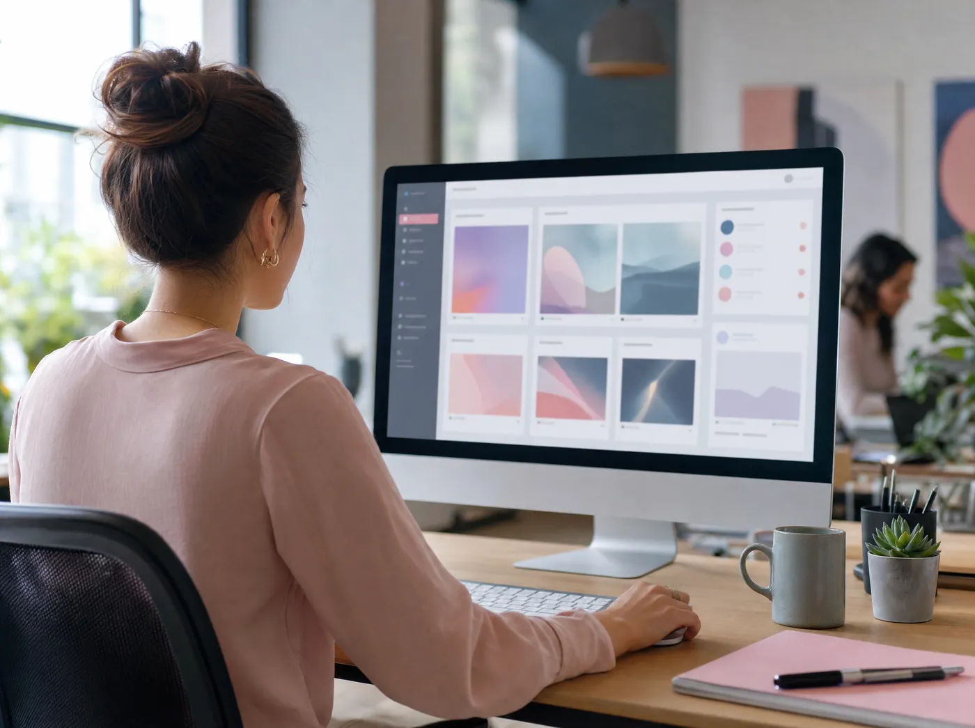 A communications team member working in a social media dashboard