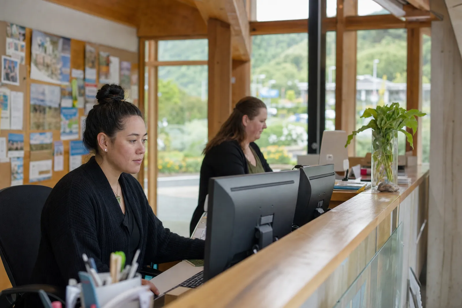 Staff at a district council service centre