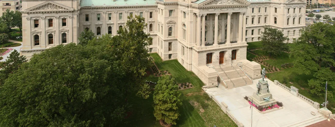 The Indiana Statehouse in Indianapolis