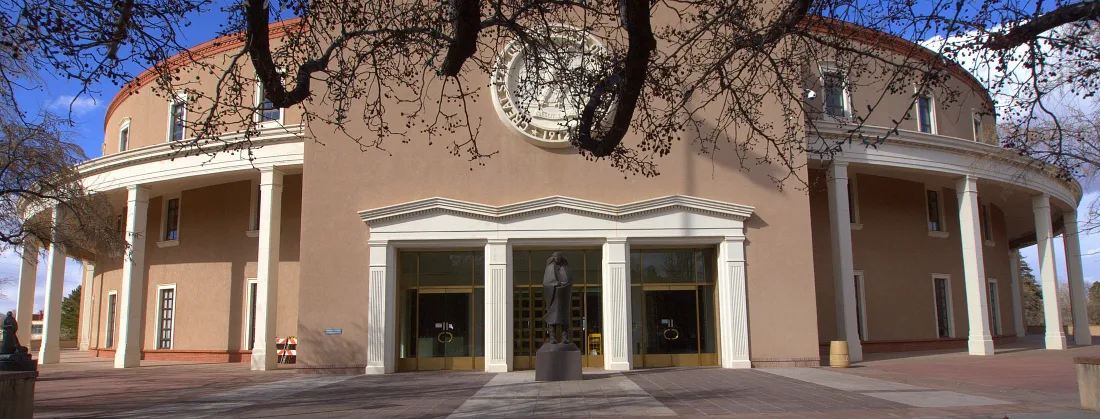 The New Mexico State Capitol, the Roundhouse, in Santa Fe